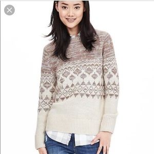 Banana Republic Fair Isle Merino Wool sweater Sz M